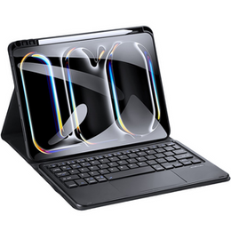 Θήκη + πληκτρολόγιο Apple iPad Pro 13" 7 gen. 2024, Dux Ducis TouchPad Leather Pen Slot, μαύρη