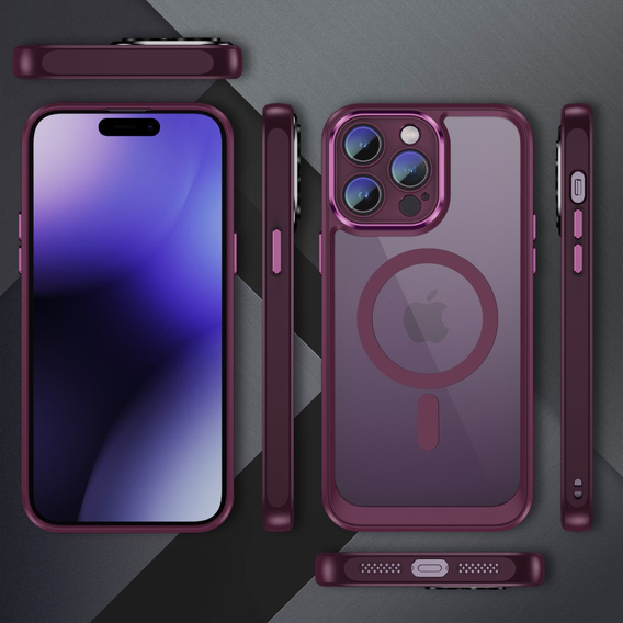 Θήκη για iPhone 14 Pro, ERBORD Impact Guard, MagSafe, μπορντό
