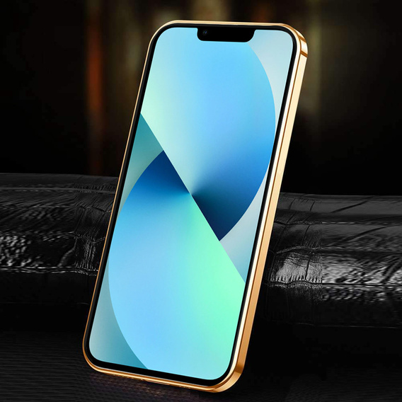 Θήκη για iPhone 13, Cowhide Leather, μαύρη