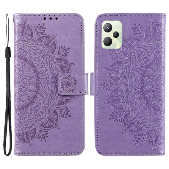 Θήκη με πτερύγιο για Realme C35, Mandala, μπλε