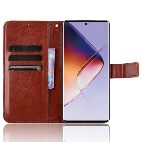 Θήκη με πτερύγιο για Infinix Note 40 Pro Plus, Crazy Horse Wallet, καφέ
