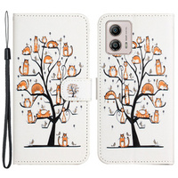 Θήκη με πτερύγιο για Motorola Moto G73 5G, Wallet, Cats, λευκή