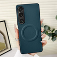 Θήκη για Sony Xperia 1 VI, Leather Hybrid MagSafe, πράσινη