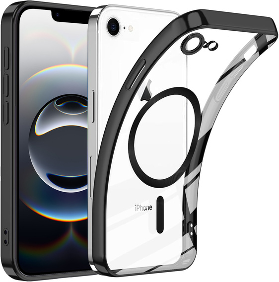 Θήκη για iPhone 16E, Electro MagSafe, μαύρη + Γυαλί για την οθόνη