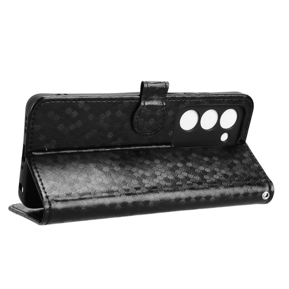 θήκη πτερύγιο για Oppo A5 5G / A5m, Wallet Rhombus, μαύρη