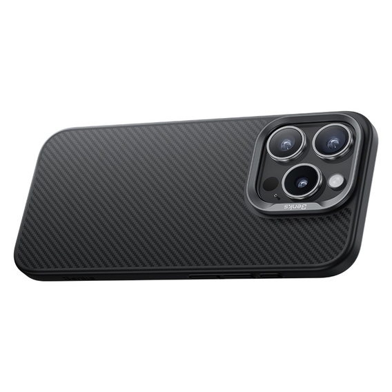 θήκη BENKS Kevlar για iPhone 16 Pro, για MagSafe, Carbon Fiber, μαύρη