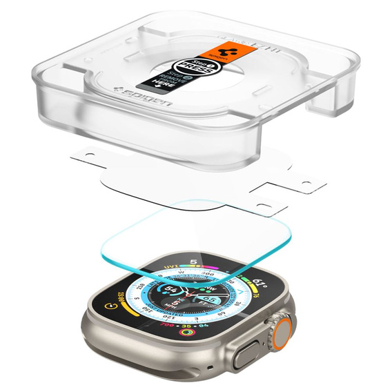Spigen Szkło Hartowane do Apple Watch Ultra 49mm, Glas.TR "EZ FIT", Clear (2 sztuki)