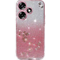 Θήκη για Infinix Hot 30i, Glitter Flower, ροζ rose gold