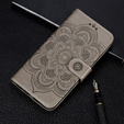 Θήκη με πτερύγιο για Xiaomi Redmi Note 9s/ 9 Pro, Mandala Flower, γκρι