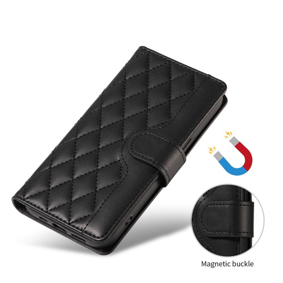 Θήκη με πτερύγιο για Honor 400 Pro 5G, Crossbody Leather Wallet, μαύρη