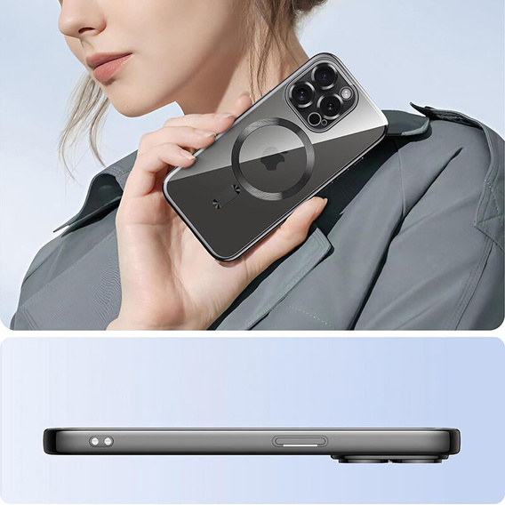 Θήκη για iPhone 12 Pro Max, Electro MagSafe, μαύρη + Γυαλί για την οθόνη