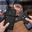 Θωρακισμένη θήκη για Motorola Edge 30 Neo 5G, Camera Slide Card Slot, μαύρη