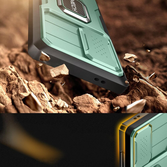 Θήκη για Samsung Galaxy S24 Ultra, Tongate MECH Series με βάση στήριξης, ανοιχτή πράσινη