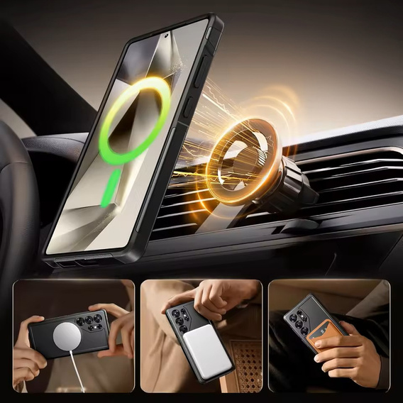 Θήκη για Samsung Galaxy S25 Ultra, Tongate MECH Series Clip, μαύρη