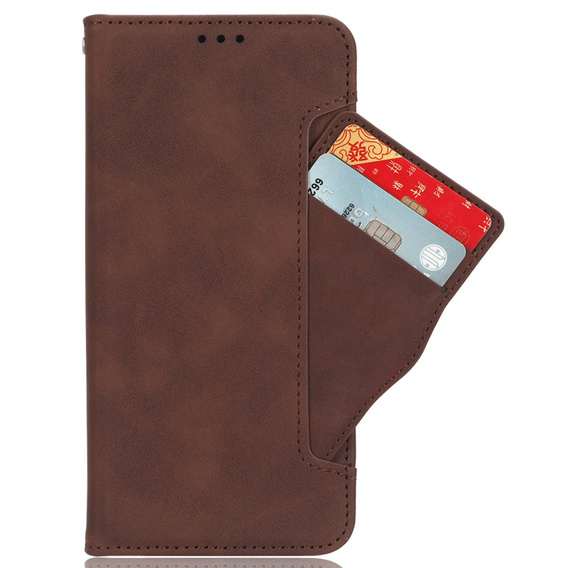 Θήκη με πτερύγιο για Google Pixel 9 Pro XL, Card Slot, καφέ