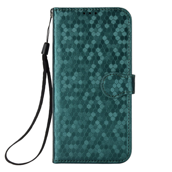 θήκη πτερύγιο για Motorola Moto G86 Power 5G, Wallet Rhombus, πράσινη