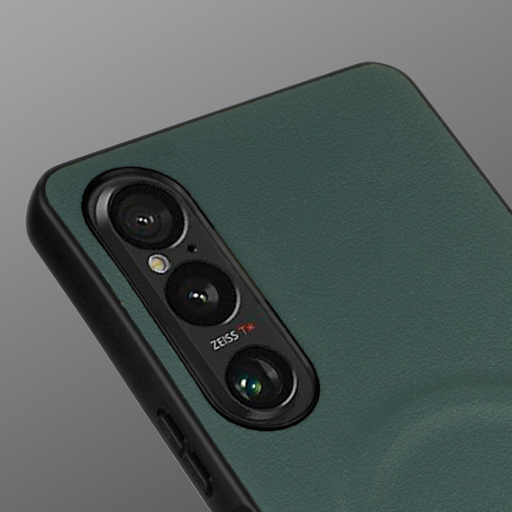 Θήκη για Sony Xperia 1 VI, Leather Hybrid MagSafe, πράσινη