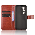 Θήκη με πτερύγιο για Oppo Reno 12 Pro, Crazy Horse Wallet, καφέ