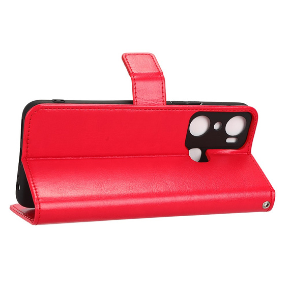 Θήκη με πτερύγιο για Infinix Hot 20i, Crazy Horse Wallet, κόκκινη