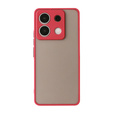 Θήκη σιλικόνης για Xiaomi Redmi Note 13 Pro 5G, με προστασία κάμερας, διαφανές / κόκκινο + Tempered Glass 9H