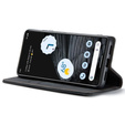 θήκη CASEME για Google Pixel 7, Leather Wallet Case, μαύρη