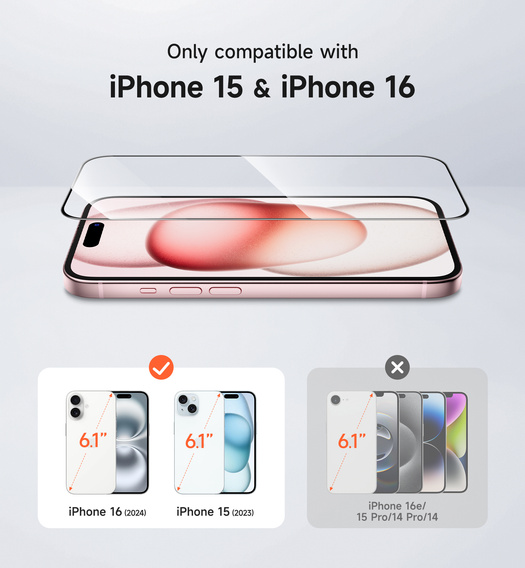 2x SURITCH γυαλί για iPhone 16 / 15