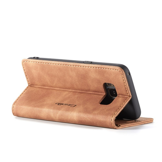 θήκη CASEME για Samsung Galaxy S8, Leather Wallet Case, καφέ