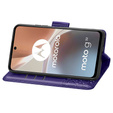 Θήκη με πτερύγιο για Motorola Moto G32, Butterfly, μωβ