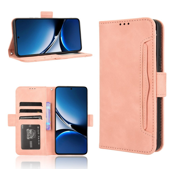 Θήκη με πτερύγιο για Xiaomi Poco X7 Pro 5G, Card Slot, ροζ