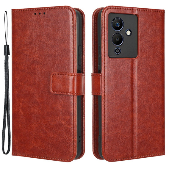 Θήκη με πτερύγιο για Infinix Note 12 5G, Crazy Horse Wallet, καφέ