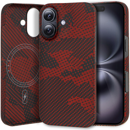 Θήκη για iPhone 16 Plus, Aramid Fiber MagSafe, κόκκινη