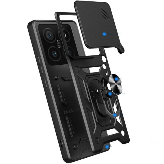 Θήκη για Xiaomi 14T, CamShield Slide, μαύρη