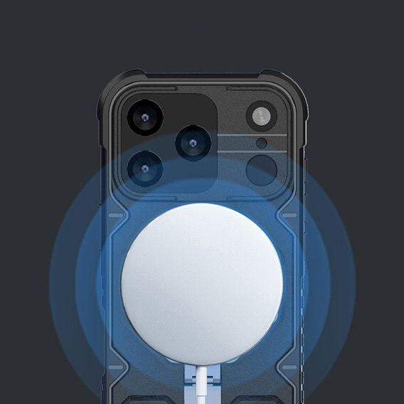 Θήκη για iPhone 17 Pro Max, για MagSafe, θωρακισμένη με βάση, μαύρο