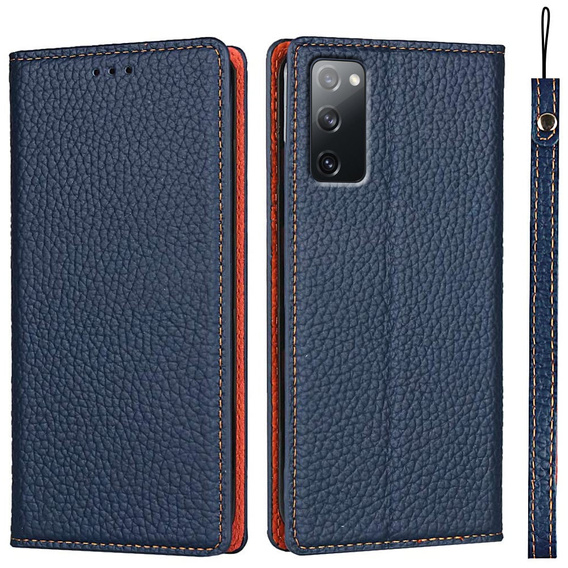 Δερμάτινη θήκη για Samsung Galaxy S20 FE, ERBORD Grain Leather, σκούρο μπλε