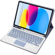 Θήκη + πληκτρολόγιο iPad 10.9 2022 10 Gen, TouchPad Pen Slot, μωβ