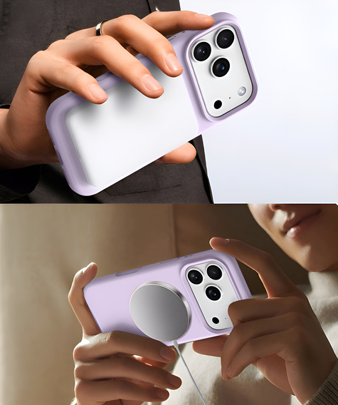 Θήκη σιλικόνης για iPhone 17 Pro Max, για MagSafe, αντικραδασμική, μοβ