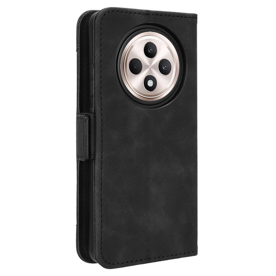 Θήκη με πτερύγιο για Oppo Reno 12FS / 12F, Card Slot, μαύρη