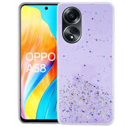 Θήκη για Oppo A58 4G, Glittery, μωβ
