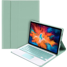 Θήκη + πληκτρολόγιο Lenovo Tab P11 J606F / Tab P11 5G / P11 + Plus, TouchPad Keyboard, ανοιχτή πράσινη