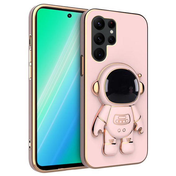 Θήκη για Samsung Galaxy S22 Ultra, Astronaut, ροζ rose gold