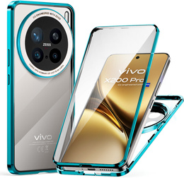 θήκη για το Vivo X200 Pro 5G, Magnetic Dual Glass, μπλε