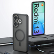 Θήκη για Xiaomi Redmi 13 4G, για MagSafe, ERBORD Μatt Case, μαύρη + Γυαλί οθόνης