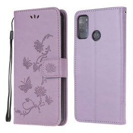 Θήκη με πτερύγιο για Motorola Moto G50, Butterfly, μωβ