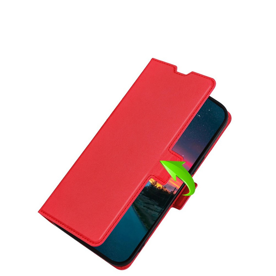 Θήκη με πτερύγιο για Oppo A57s, Wallet Thin Magnet, κόκκινη