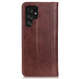 Θήκη για Samsung Galaxy S24 Ultra, Wallet Litchi Leather, καφέ