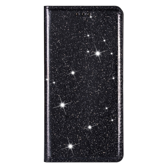 θήκη iPhone 16E, Card Slot Glittery, μαύρη
