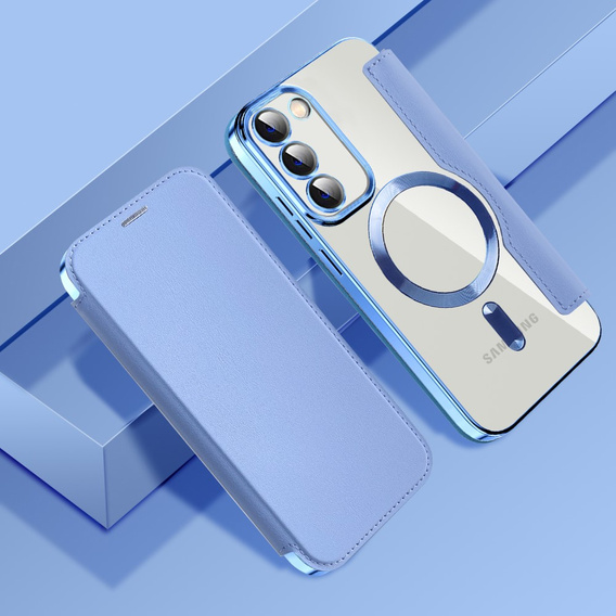 Θήκη με πτερύγιο για Samsung Galaxy S23, Wallet, MagSafe, μπλε