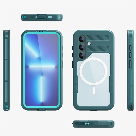 Αδιάβροχη θήκη για Samsung Galaxy S24, Redpepper, για MagSafe, μπλε