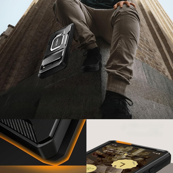 Θήκη για Google Pixel 8, Tongate MECH Series με βάση στήριξης, μαύρη