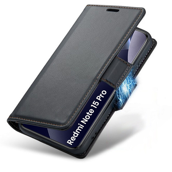 Θήκη με πτυσσόμενο καπάκι ERBORD Glossy Litchi για Xiaomi Redmi Note 15 Pro 5G